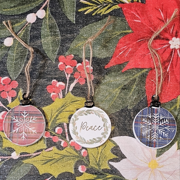 Set of 3 Wooden Ornaments - Picture 2 of 6